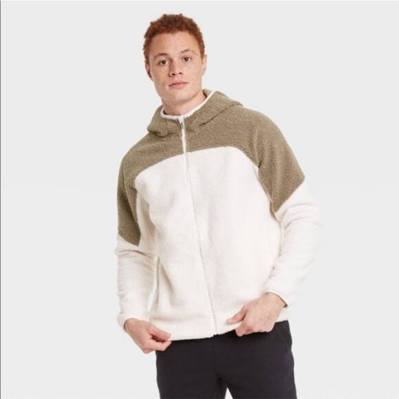 All in Motion Hoodie Mens Size Medium Fleece Sherpa Full Zip up sweatshirt M - Picture 1 of 3